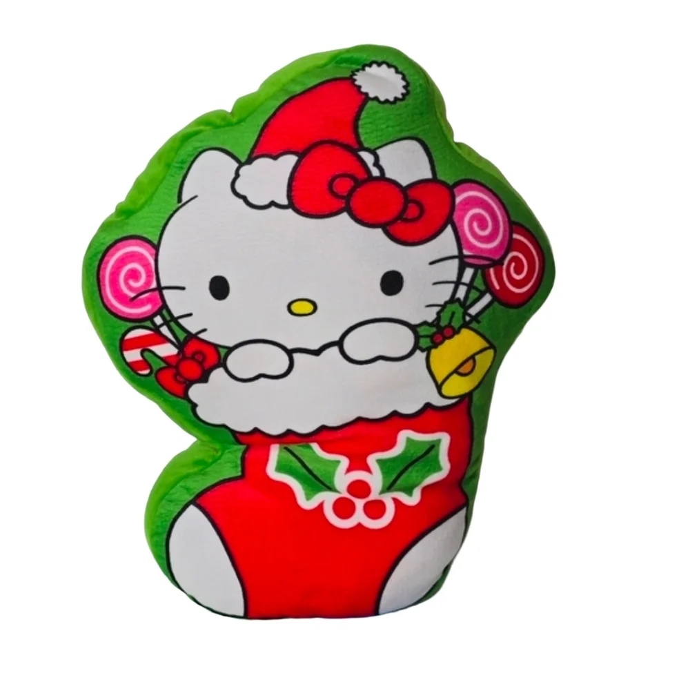 Hello Kitty Christmas Pillow Sanrio Holiday Plush Stocking Cloud Pillow NWT